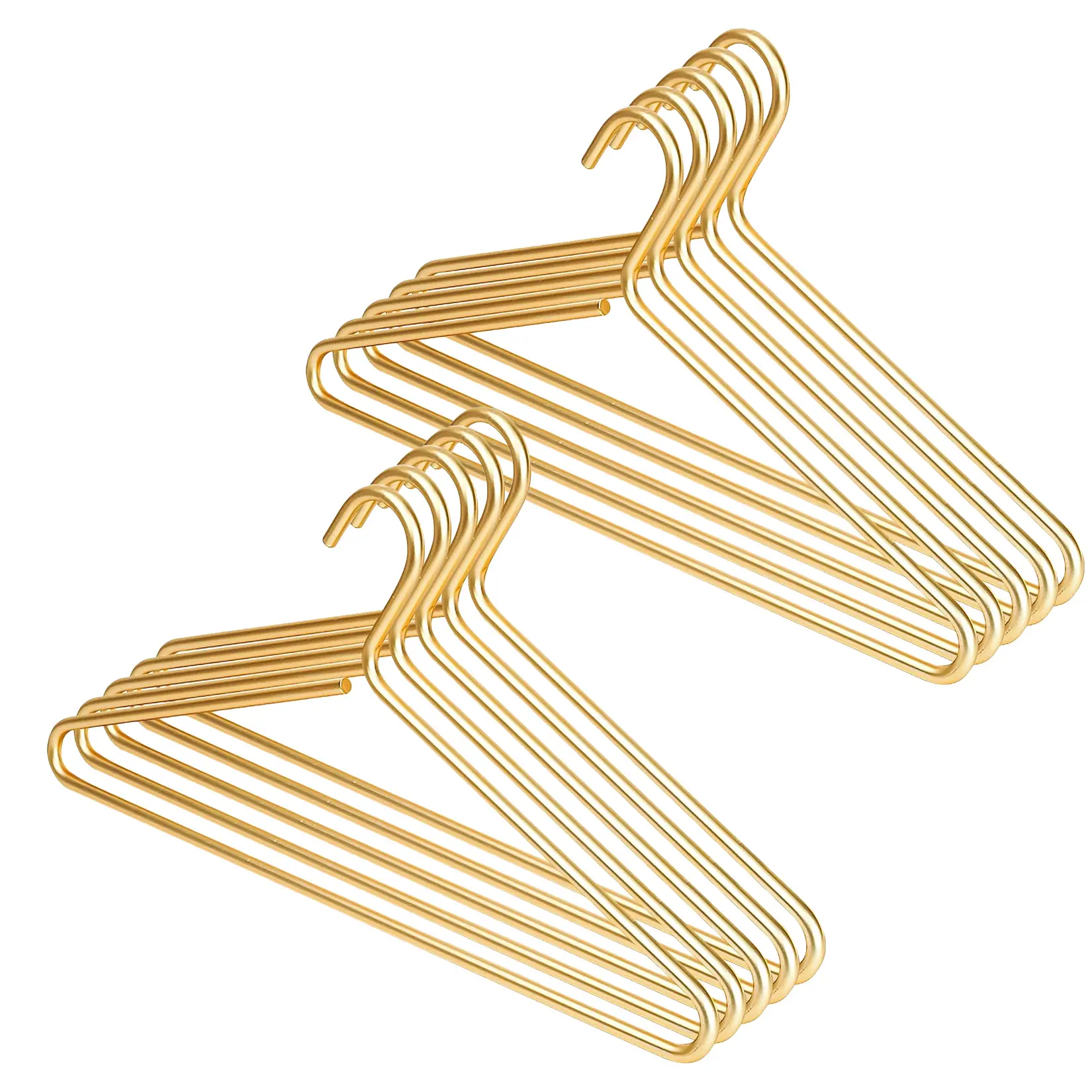 Superior Ultra-Thin Clothes Hangers - Gold Aluminum Alloy, Waterproof, Smooth Surface, Space-Saving Closet Organizer, 16.5 x 8.2 x 0.32 Inches, Ideal for Protecting Valuable Garments