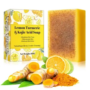 Lemon Turmeric Soap 100g, Gentle Cleaning Formula, Eliminates Odors, Maintains Personal Hygiene, Mild Scented Soap for Daily Use