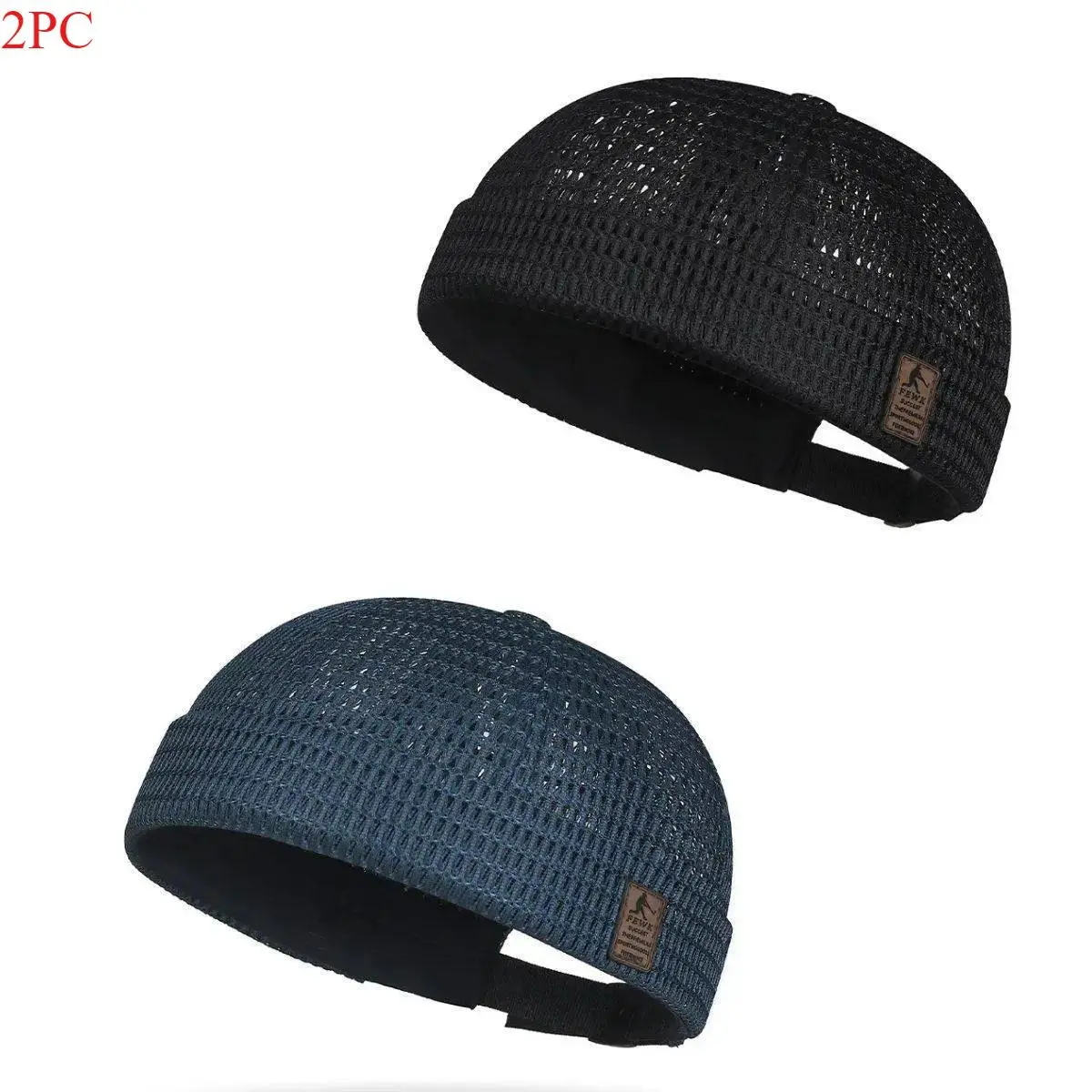 2 Pack Fitted Mesh Hats for Men & Women, Casual Retro Docker Cap Style, Adjustable 1-Size for Outdoor Summer Wear, Clothes