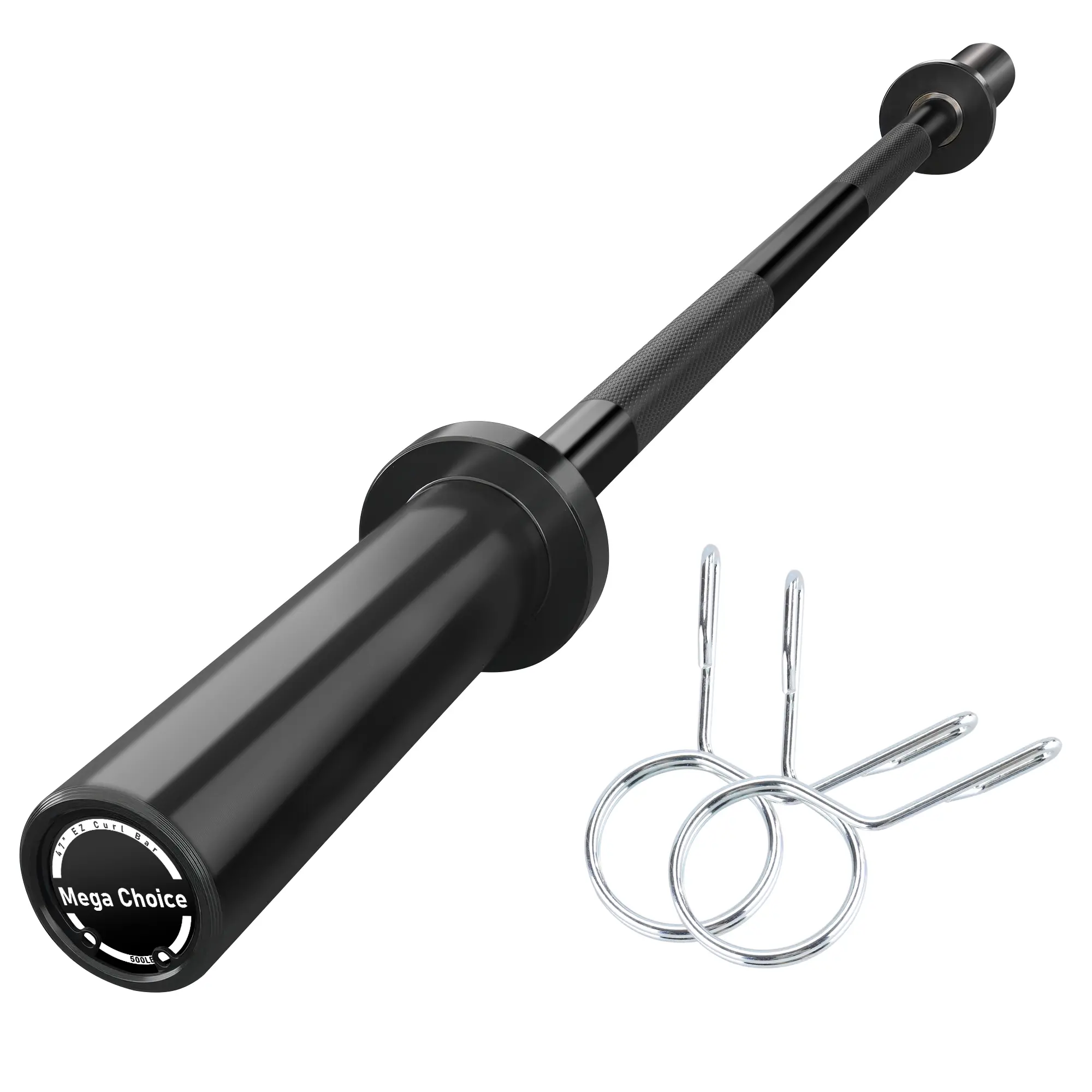 4FT Global Games EZ Wave Barbell for Strength Training – 45LB Weight Bar, 500LB Capacity, Non-Slip Knurled Grip, Bronze Bushings, 2-Inch Sleeve, Home & Commercial Gym
