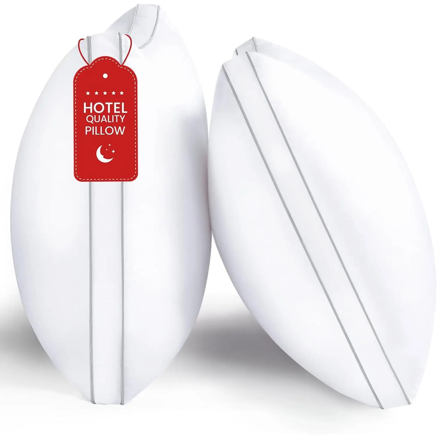 Pillows  Size Set of 2, Gusseted Bed Pillows for Sleeping 2 Pack, Luxury Hotel Quality, Supportive  Pillow with Soft Down Alternative for   Side Sleepers, Machine Washable