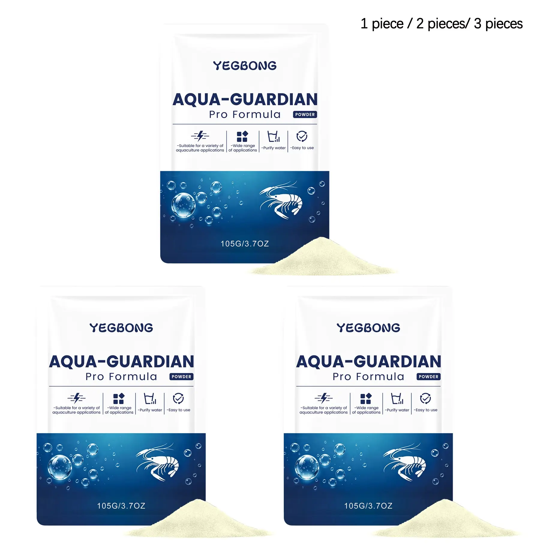Aquarium Water Purifier Powder, 105g/105g*2/105g*3, Freshwater Saltwater Universal, Odor Removal, Algae Cleaning, Fish Tank Cleaner