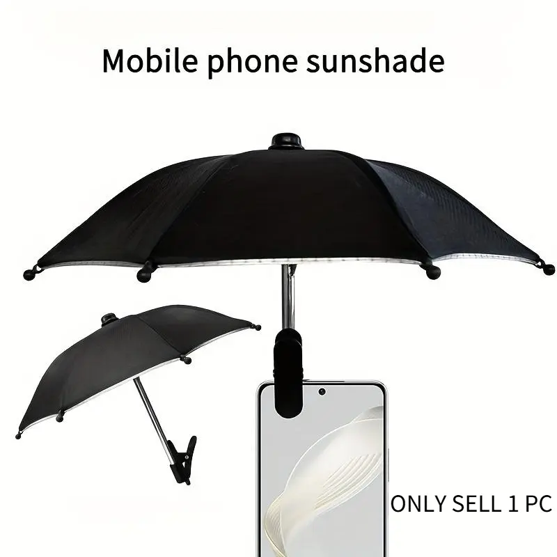 Outdoor Phone Sunshade Umbrella Plant Pot Shade Umbrella - Adjustable Height, Mini Umbrella with Clips for Easy Installation