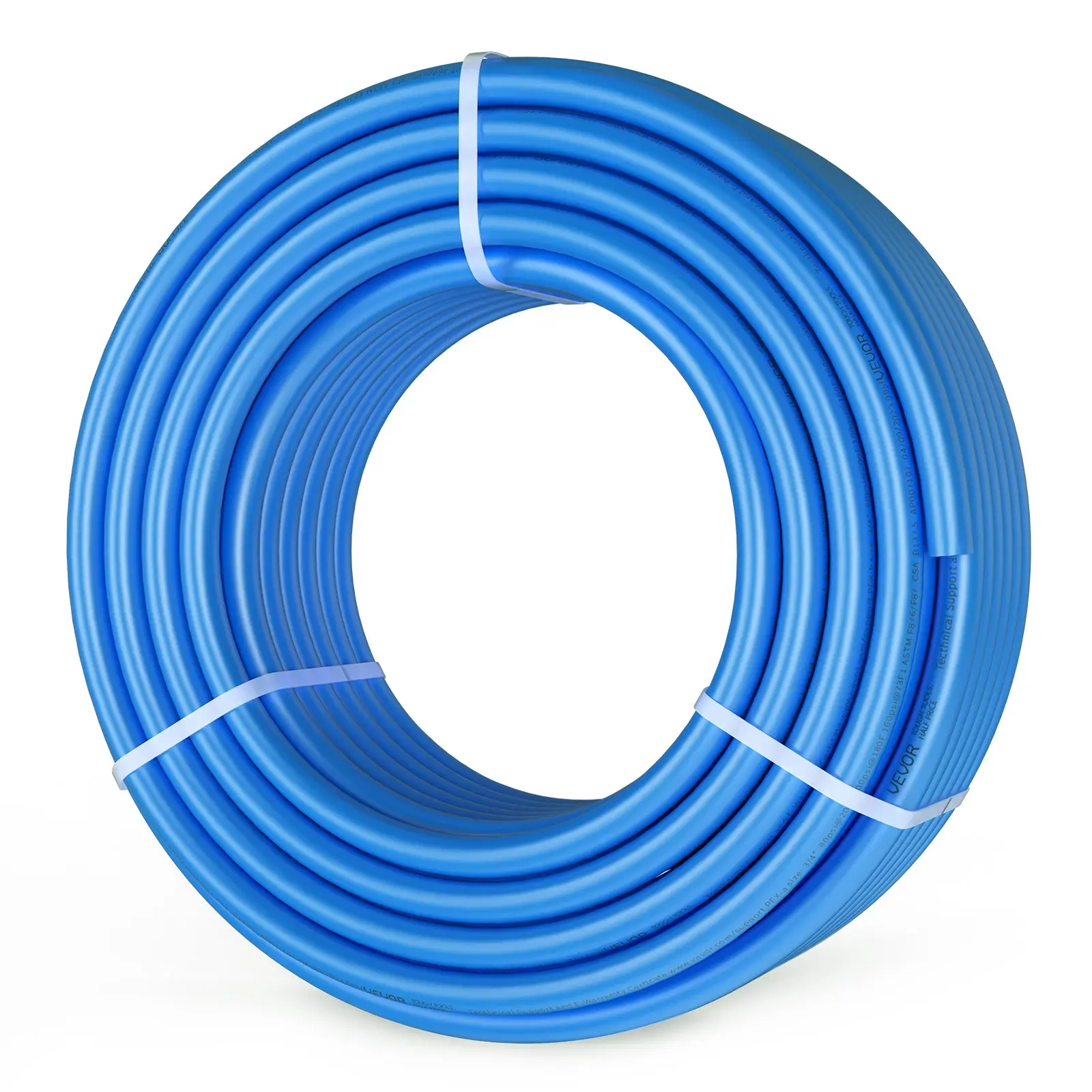 VEVOR PEX Pipe 3/4 Inch, 100 Feet Length PEX-B Flexible Pipe Tubing for Potable Water, Pex Water Lines for Hot/Cold Water Easily Restore, Plumbing Applications with Free Cutter Clamps, Blue