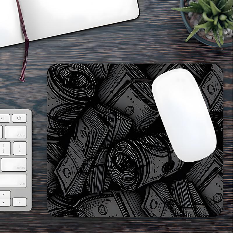Money Pattern Desk Mat, Large Gaming Mouse Pad, Aesthetic Desktop Protection Pad, Non-Slip Work Mat, Suitable for Laptop & Desktop Computer Games, Desktop Accessory