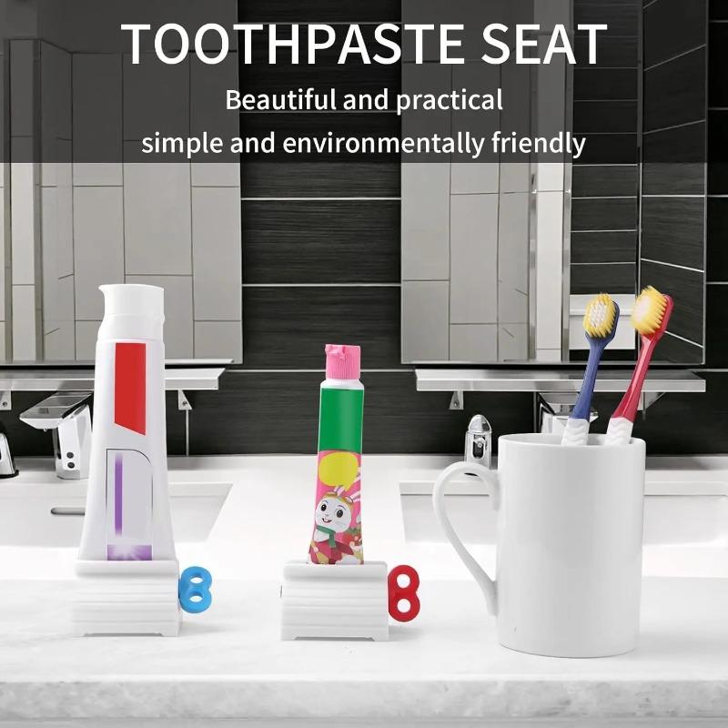 Toothpaste Squeezer Rotatable Toothpaste Holder 3-Piece Creative Toothbrush Holder Bathroom Storage Organizer for Kids Hassle-Free Dispensing Practical Bathroom Accessory
