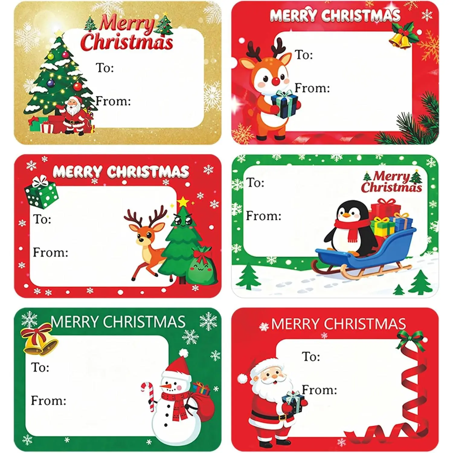120 count Christmas Labels Stickers,Christmas Tags Stickers, Xmas Present  Labels Xmas Name Tags for Present Cards Envelope Bags