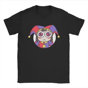 Men's The Amazing Digital Circus T Shirts Pomni Head 100% Cotton Clothing Casual Crewneck Tee Shirt Original T-Shirt