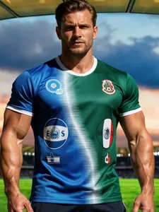 Comfortable El Salvador Mexico Sport Shirt, All over Print Design, Fitted Short Style, Casual Wear for Everyday Use