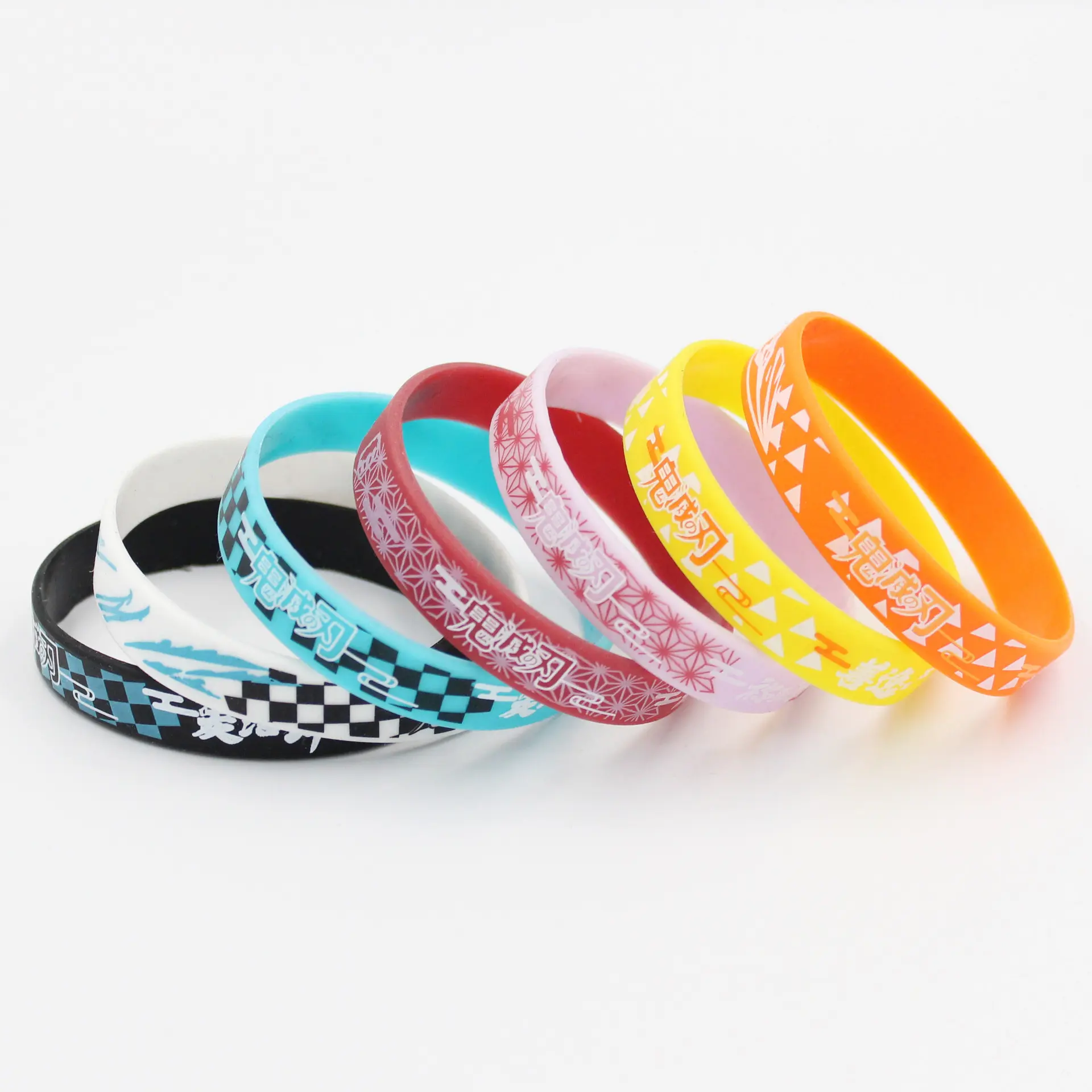 Demon Slayer Silicone Band with Character Print & Anime Logos, Collectible Unisex Wear Cosplay Accessory, 202x12mm