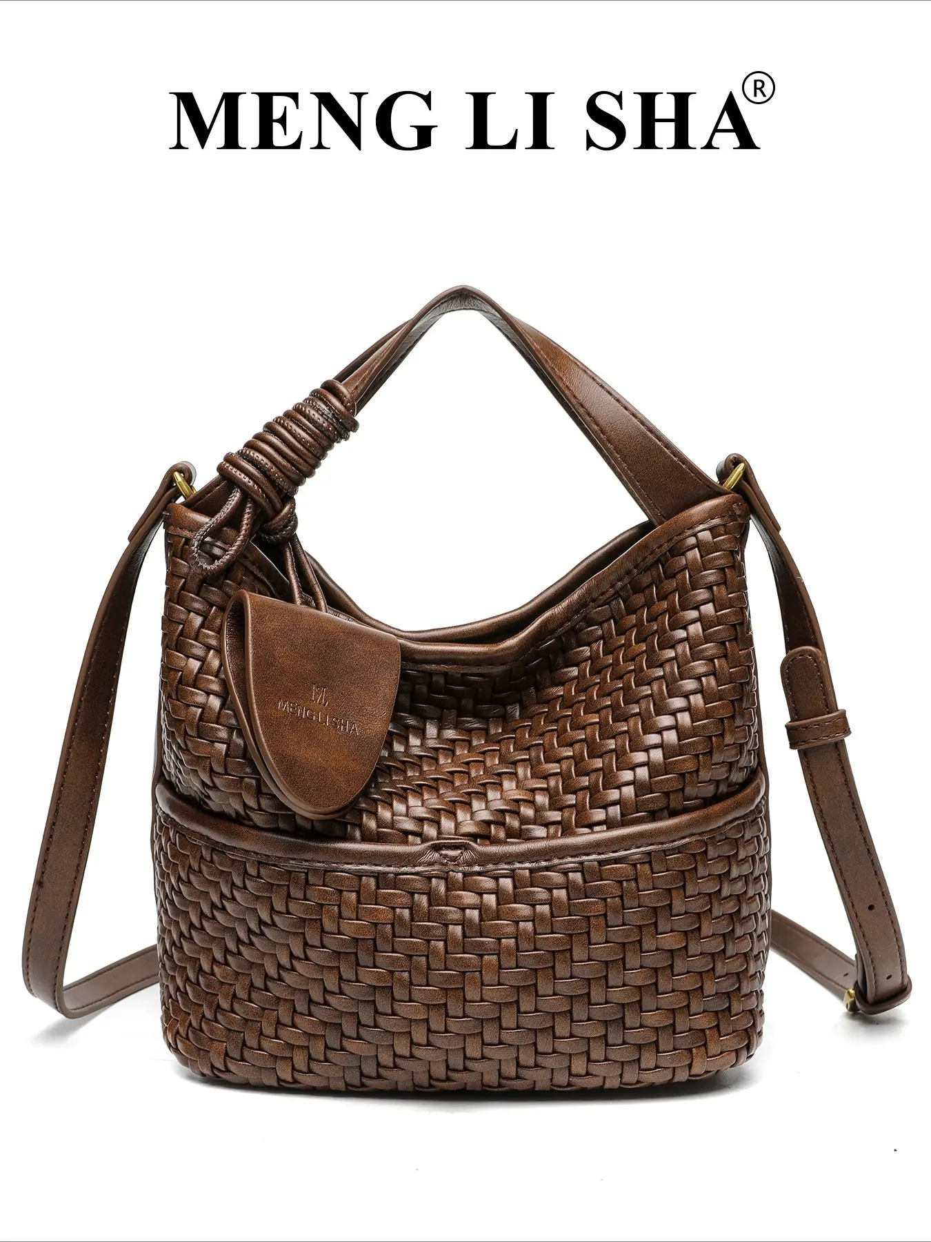 Retro new high-end woven portable dumpling bag, underarm bag, lunch box bag, versatile single shoulder crossbody 2026