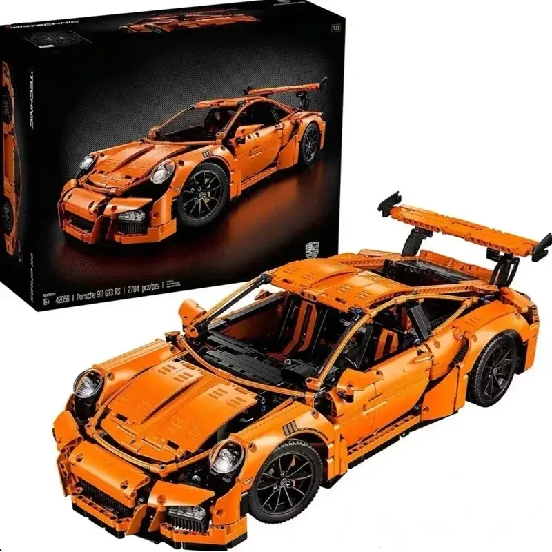 42056 2704pcs Mechanical Group Racing Orange Porsche 911 GT3 RS Sports Car Model Building Blocks Toy Educational for Boys
