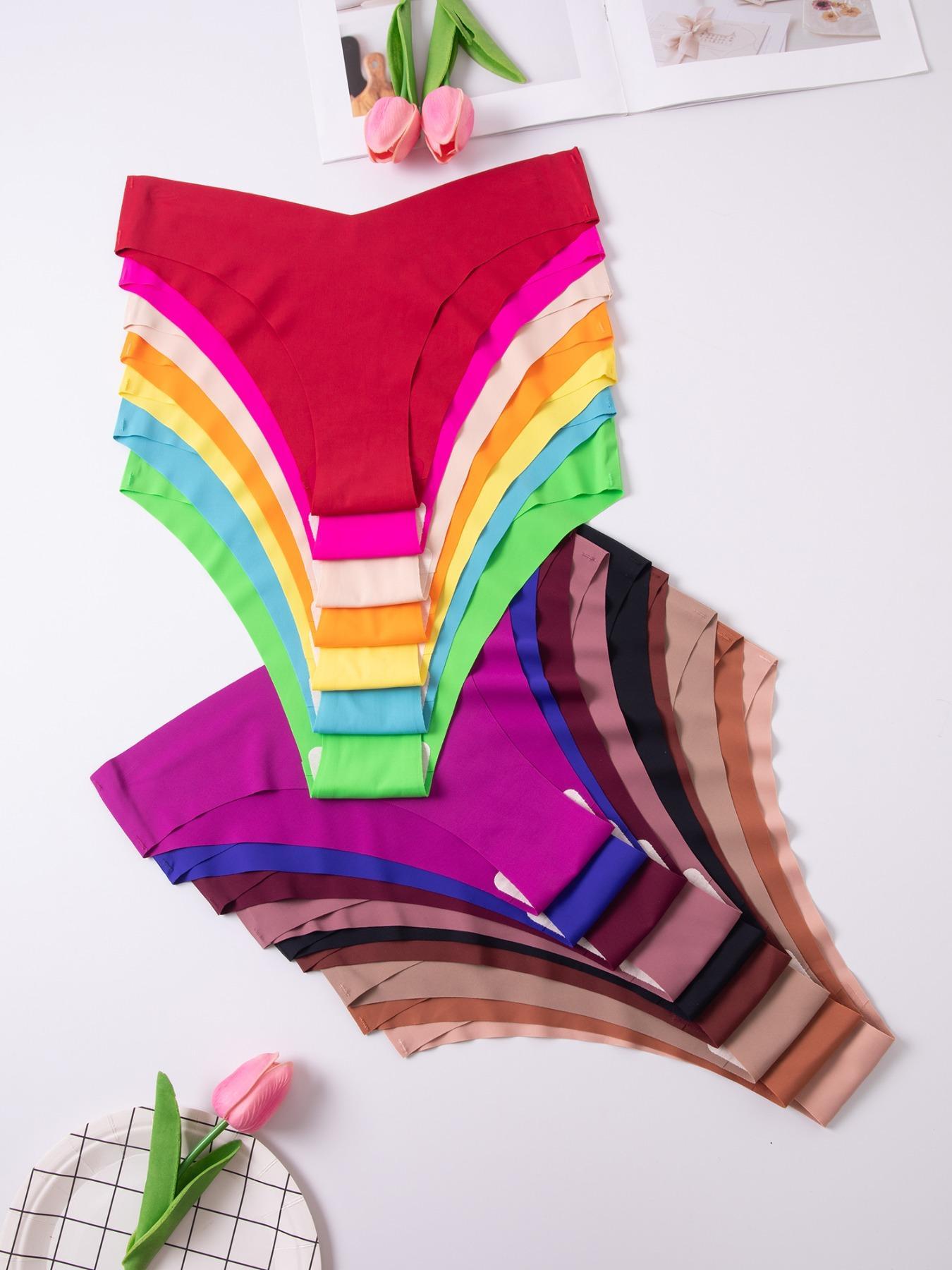 Women's Solid Color Seamless Thong, Soft Comfy Breathable Drop Waist Panty for Daily Wear, Ladies Underwear for All Seasons, Womenswear Basic