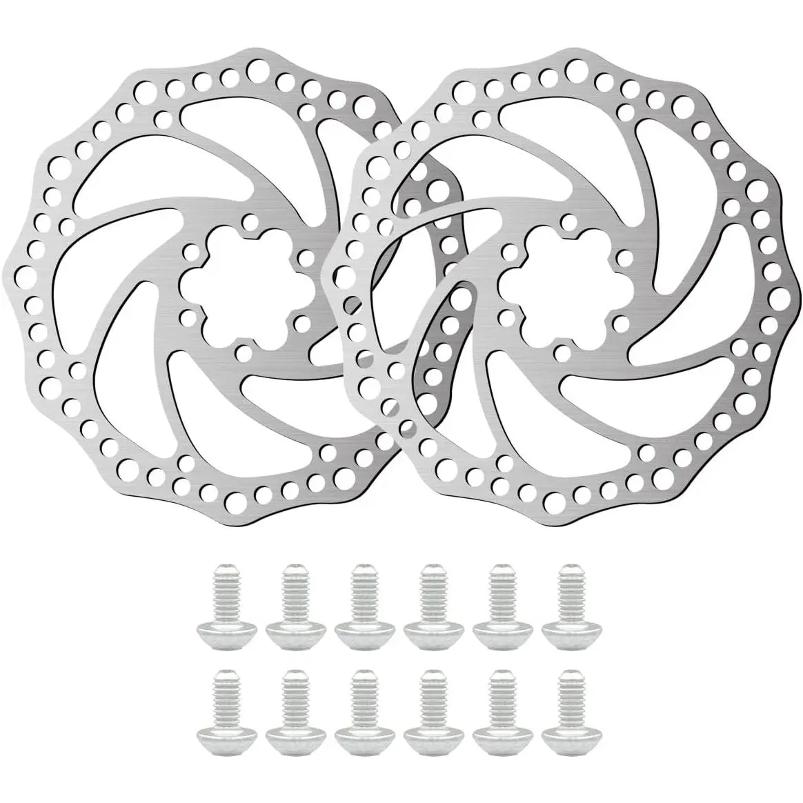 2 count 160mm Disc  Rotor Stainless Steel  Disc  Rotor with 6  Fit for Road ,Mountain ,MTB,BMX