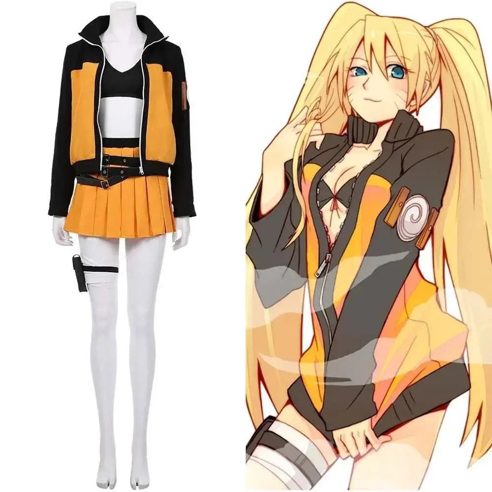 Halloween 2025 Costume de Cosplay Anime Uzumaki pour Femme, Uniforme Sexy, ixd'Halloween et de Carnaval, Bel Ensemble de Robes