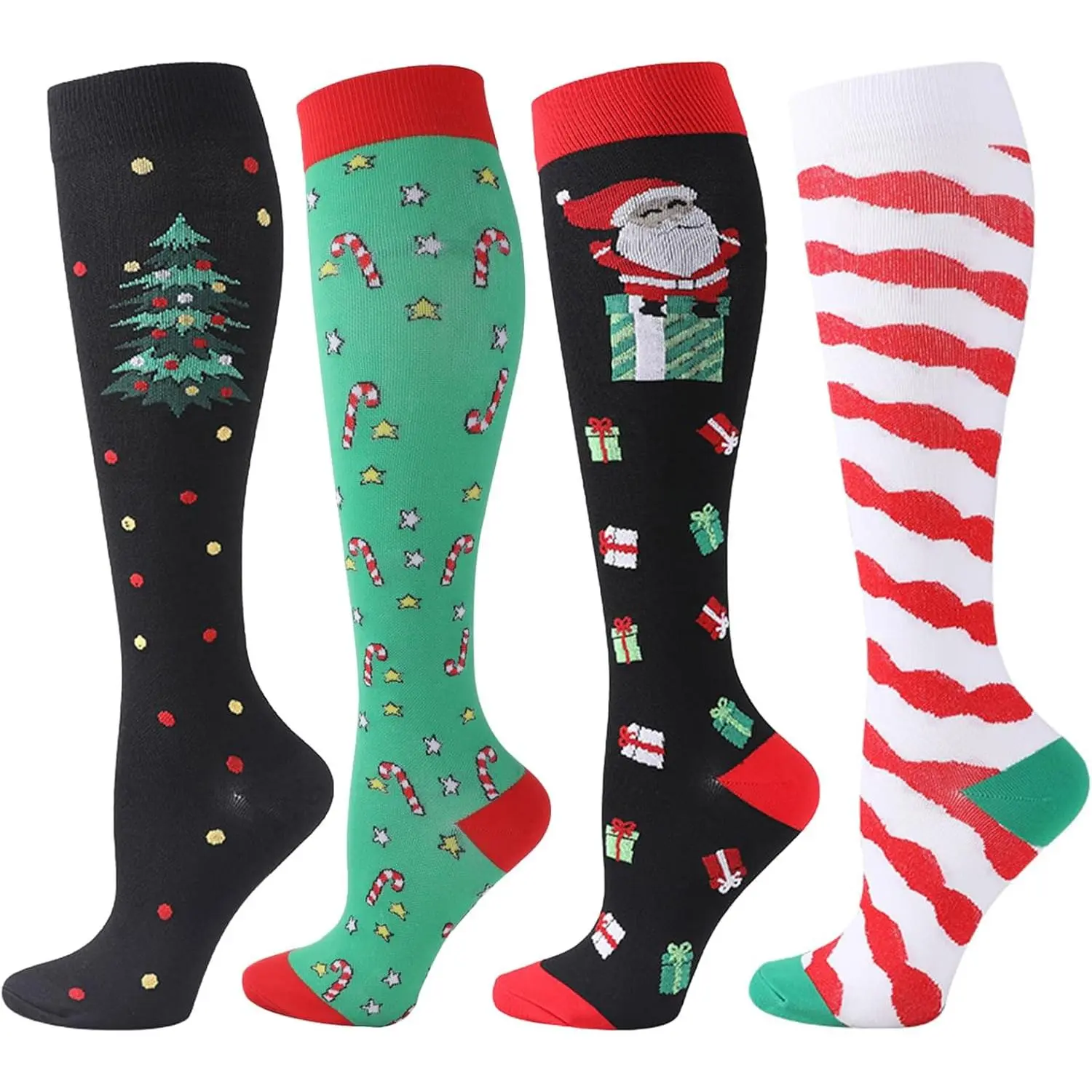 Compression Socks  Women Men, Knee High Long Nurse Pregnancy Flight Travel Cycling Socks Best Support