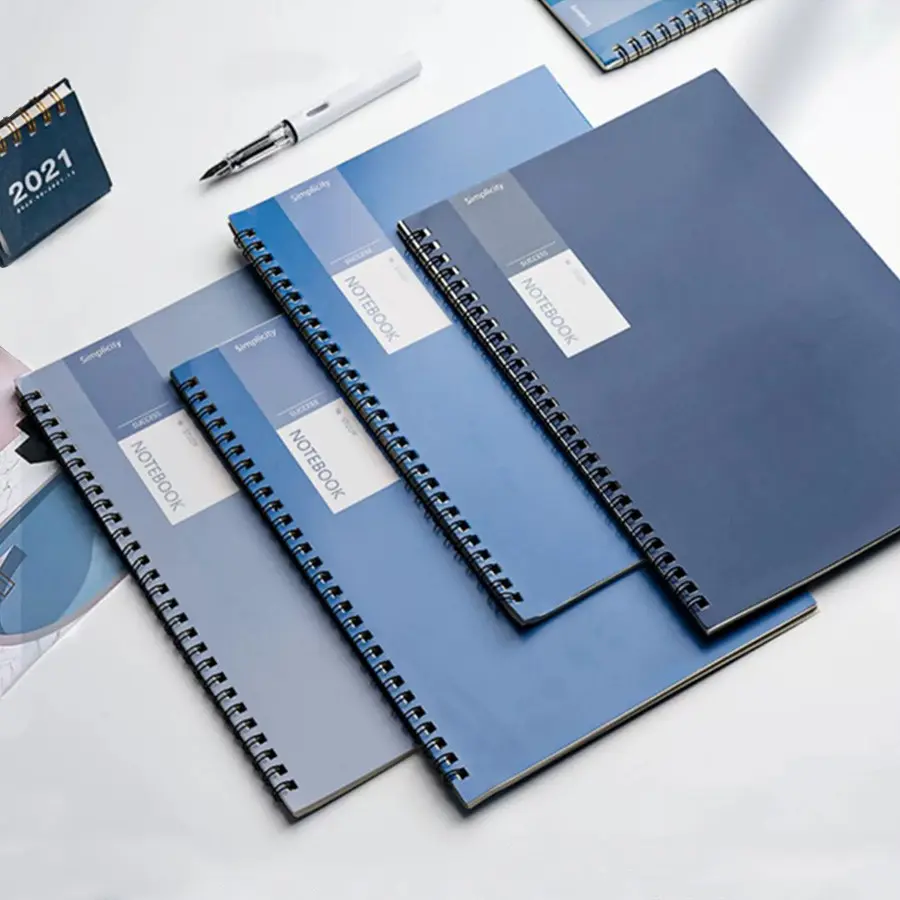 4 Pack Spiral Notebooks, Durable Soft Cover, Twin Wire Binding, Simple Space Theme Design, Ideal for Students & Professionals, College Notebook, Office Stationery