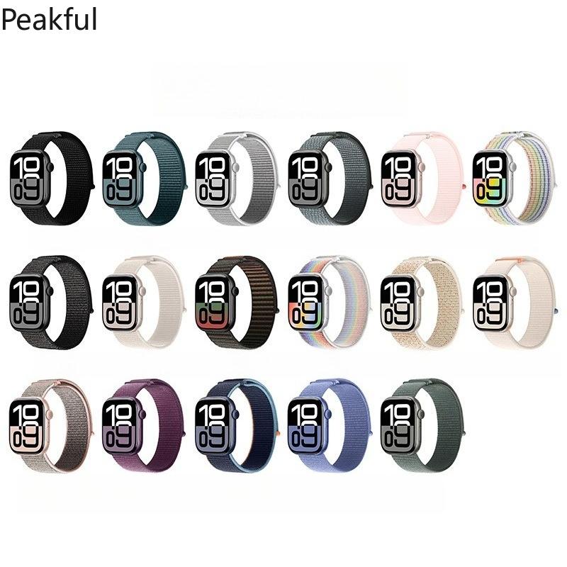 For Apple iwatch11 Watch Strap Two-Section Nylon Loop Strap Ultra3 Braided Strap