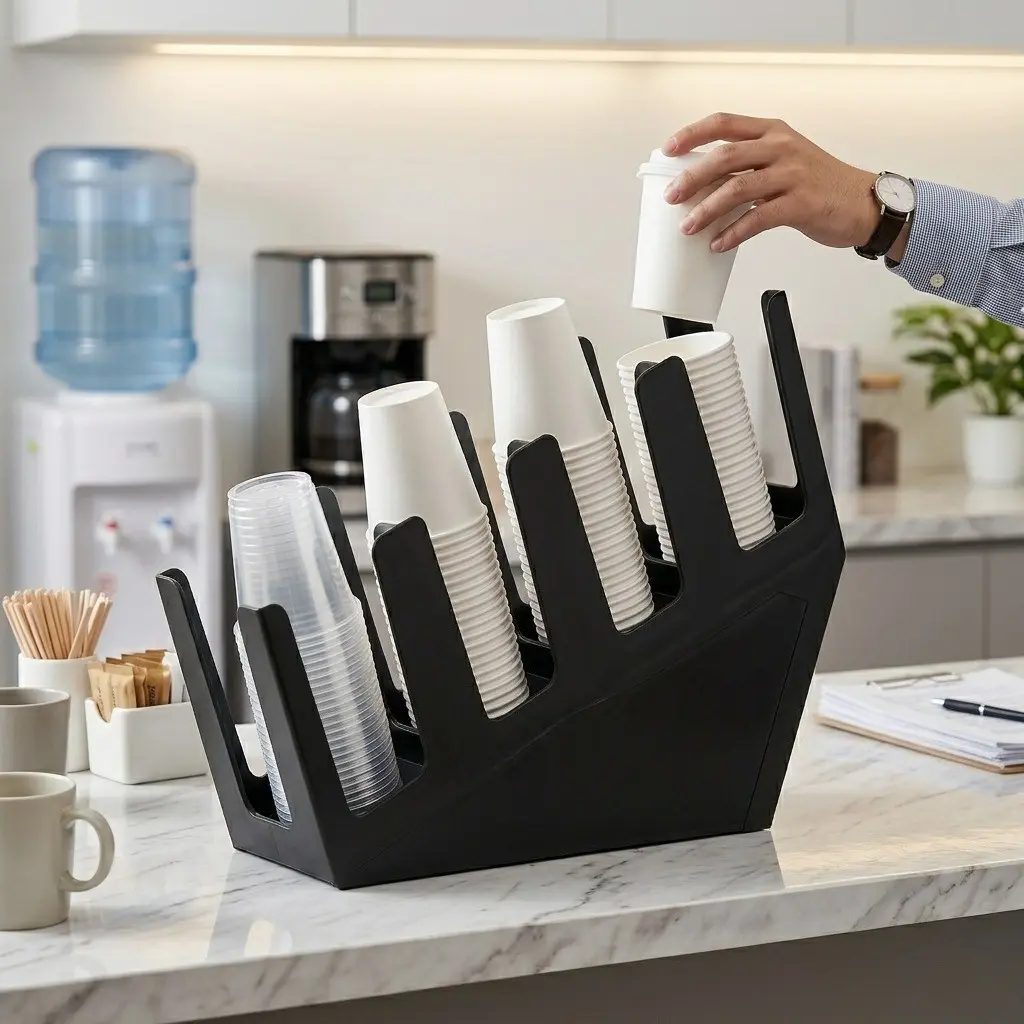 Non-Food Contact Cup Holder, Durable Fashionable Cup Rack for Coffee Shops, Cafes, Home Storage, No Installation Needed