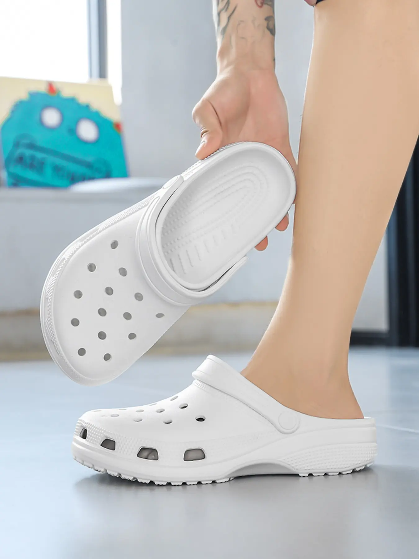 Unisex Couples' Eva Clogs, Thick Sole Anti-Slip Breathable Solid Color Sandals, Summer Outdoor Beach Home Shoes, Versatile Clothing Match