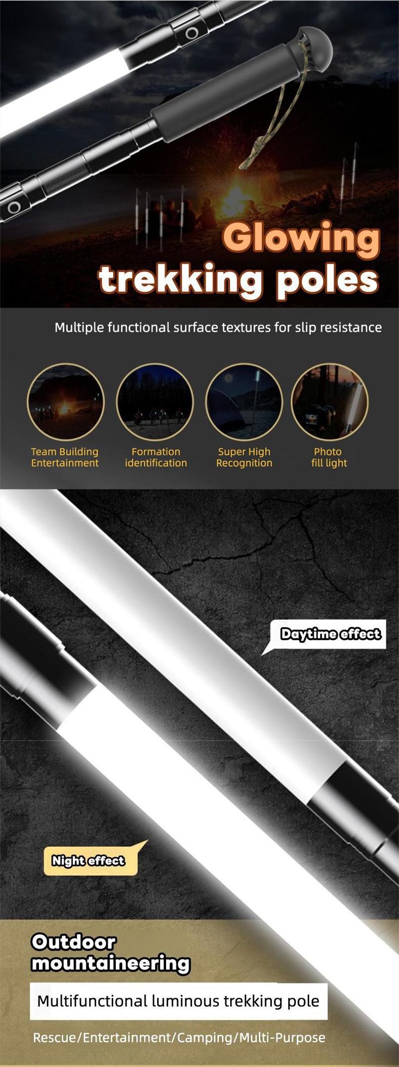 Professional Laser Saber LED Walking Sticks for Outdoor Explorers & Night Hikers |   Waterproof, Ultra-Light, Rechargeable Design for Safe Hiking, Camping, and Dark Adventure Companion, Must-Have Gear for Trail Enthusiasts and Elderly Safety