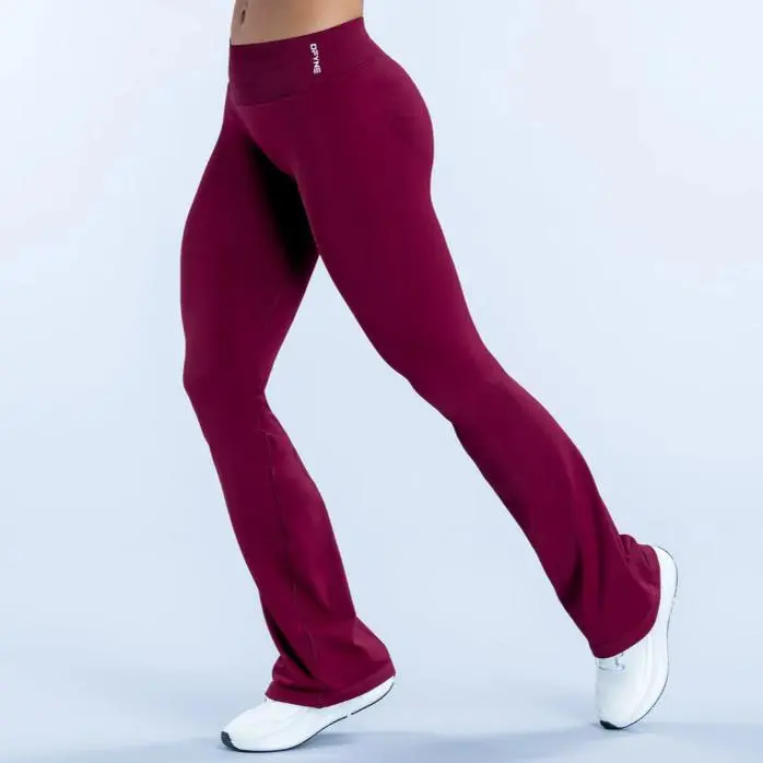 DFYNE Seamless V-Waist Flare Yoga Pants - High Waisted Butt Lifting Trousers