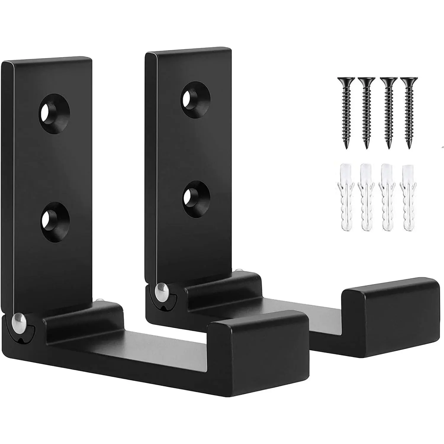 Folding Wall Hook 2PCS Folding Coat Hooks for Hanging Heavy Duty Coat & Bag & Backpack & Hat & Headphone Foldable Coat Hooks Wall Mounted Saves Space (Black)