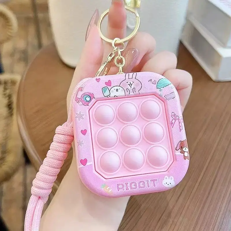 Creative Cute Animal Bubble Keychain, Cartoon Squeeze Stress Relief Toy, Key Ring Bag Charm Small Gift, Fun and Practical Accessory, Keychain Kawaii