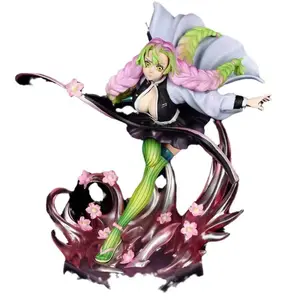Demon Slayer Gk Simple Carving Nine Pillars Love Pillar Katsura Mitsu Scene Statue Figure, Collectible Handmade Model Kit