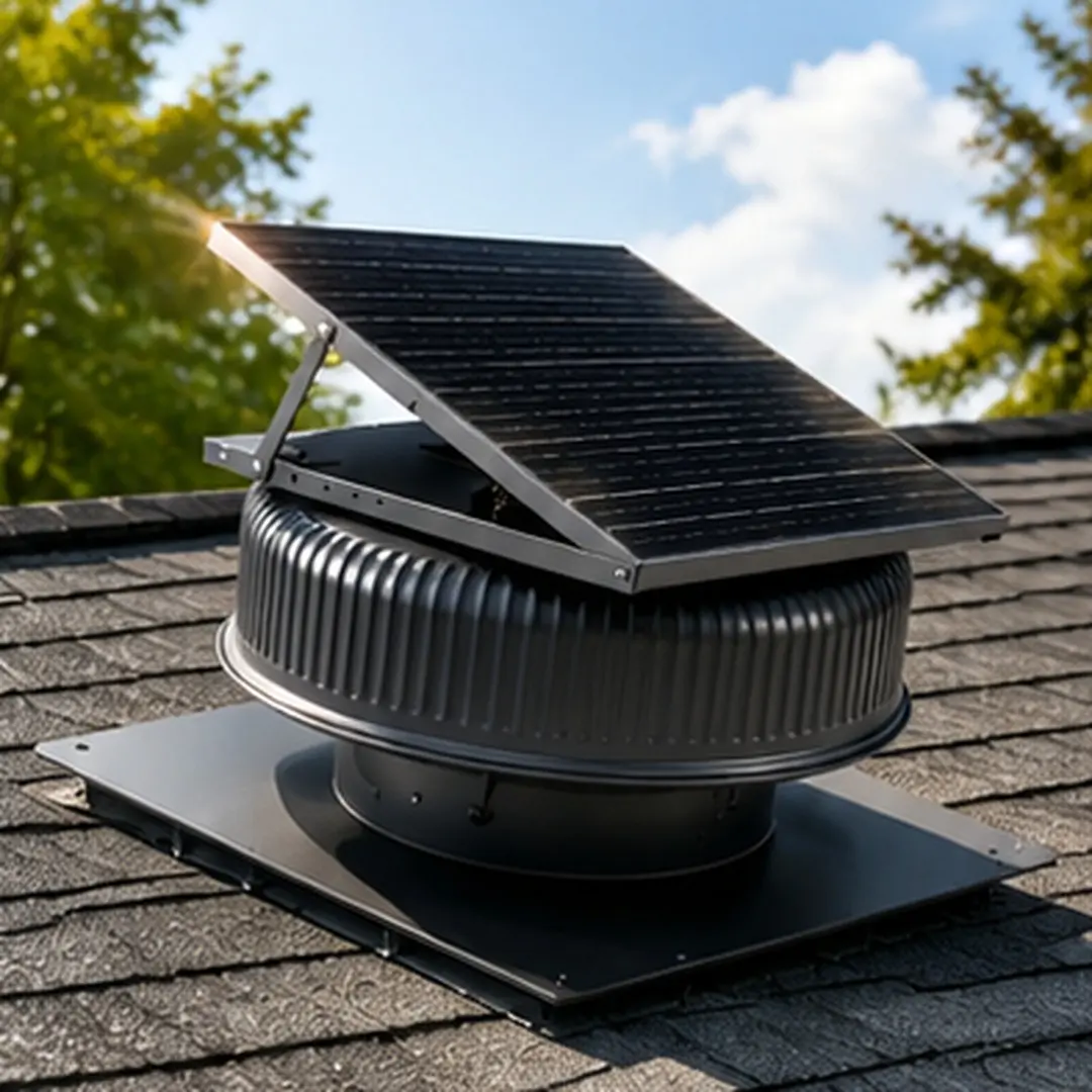 ARCH 12-Inch Adjustable Solar Roof Vent Fan, 42W Dual Power Attic Exhaust Fan with Remote 3 Speed Control, Auto Start Over 25°C, 1200 CFM, Aluminum Alloy, Black, for Attic, Garage, Warehouse, Greenhouse Ventilation, Black Color Options