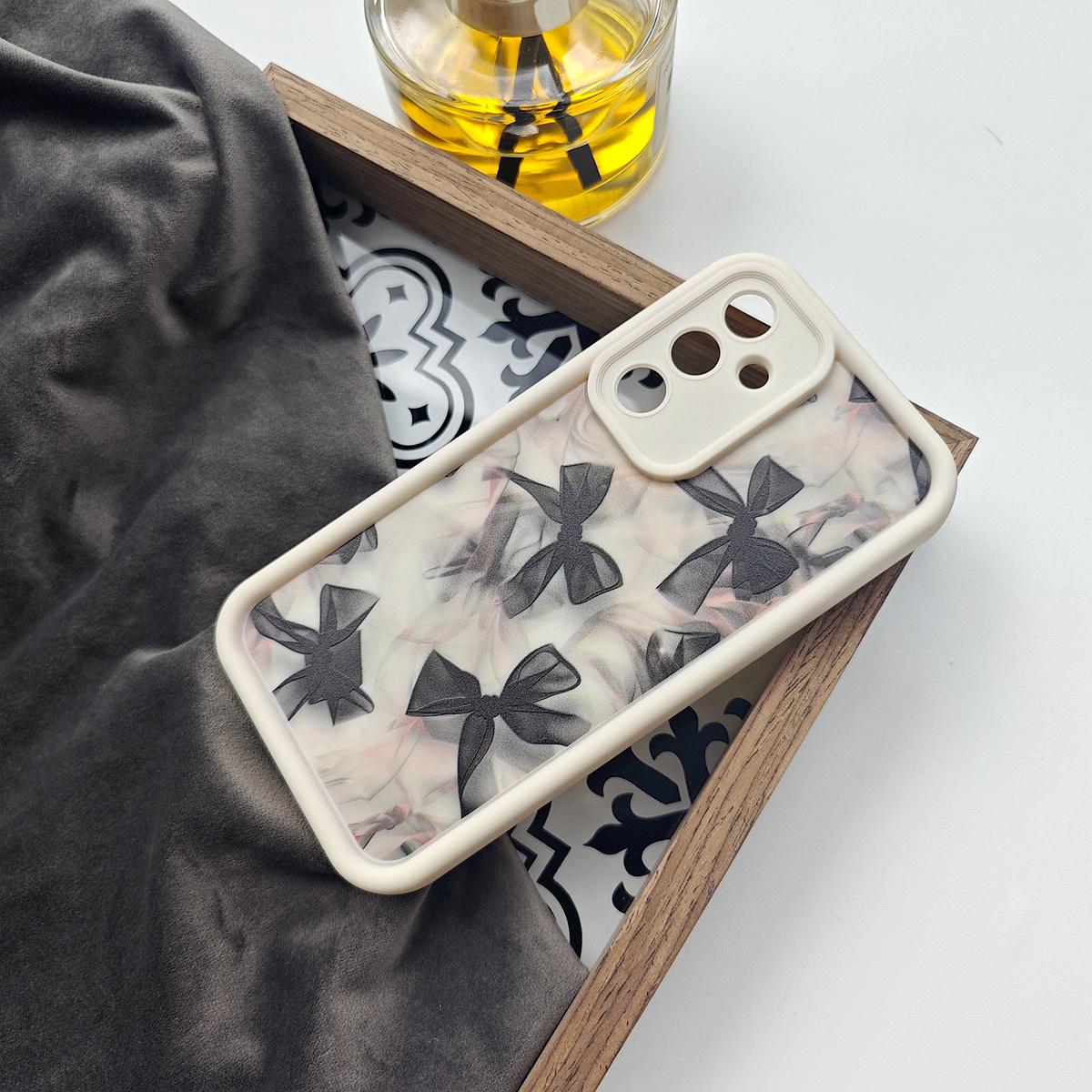 Translucent Bow Black Full-Screen Painted Cute Fresh and Charming Creative Beautiful Innovative European American Girls Dark,White Suitable for Samsung Galaxy S26 S25 S24 S23 S22 S21 Fe Plus Ultra A13 A14 A15 A16 A17 A33 A34 A35 A36 A52 A53 A54 Note20
