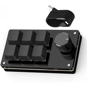Programmable Macro Keyboard,6 Key Macro Mechanical Gaming Macro Keypad,Custom Knob KeyPad, Hot swappable  Gaming Keyboard,Wired programmable keypad with Drawing Programming Video