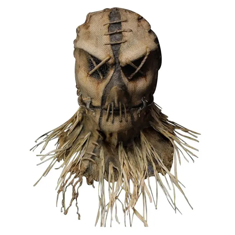 Halloween Mask, Scarecrow Masks with Straw Hair, Creepy Scary Burlap Sack Mask, Cosplay Costume Headgear Adult, Latex Mask