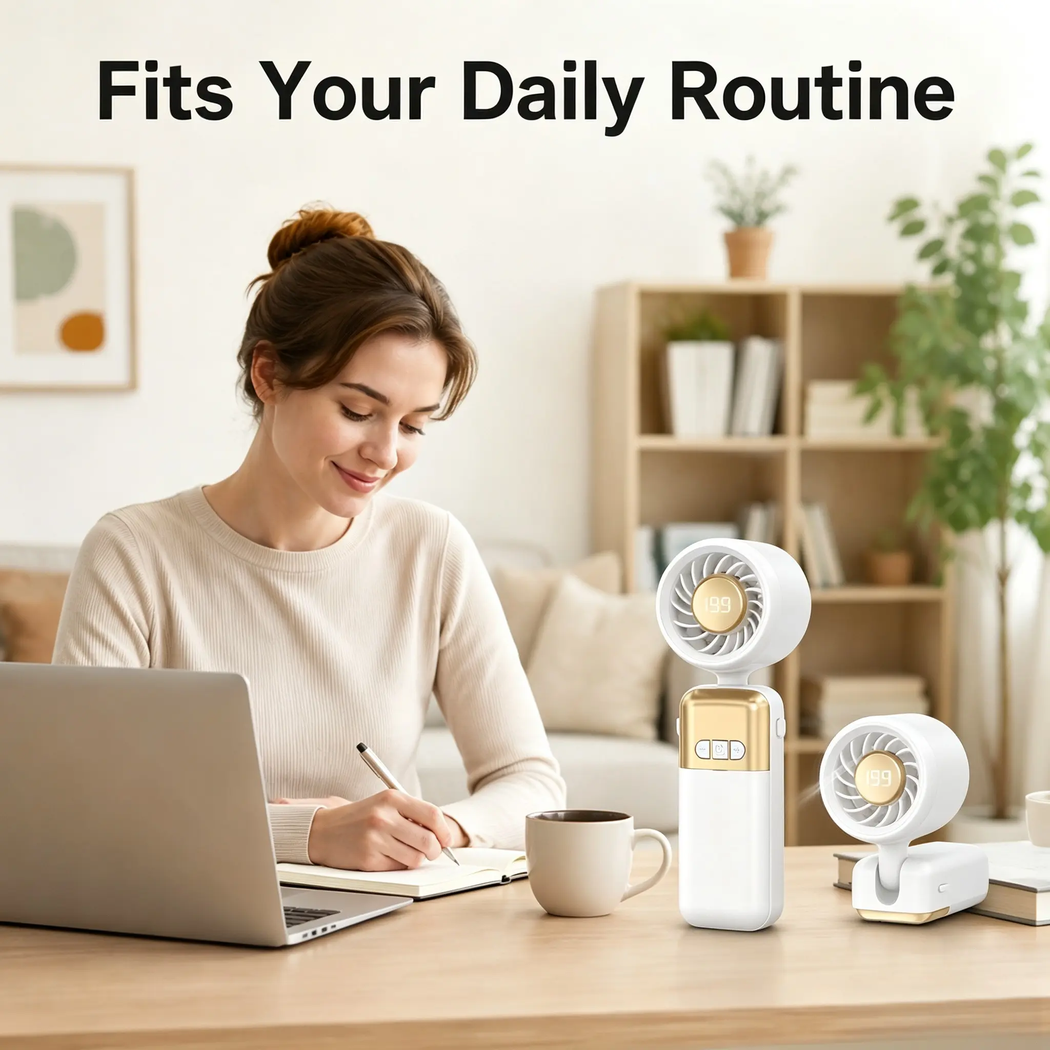 Portable Turbine Fan, Handheld Strong Airflow, Foldable Personal Fan, USB-C Rechargeable, Lightweight, Handheld Mini Fan, Ideal for Summer, Concerts, Outdoor Use, Portable Cooling Fan
