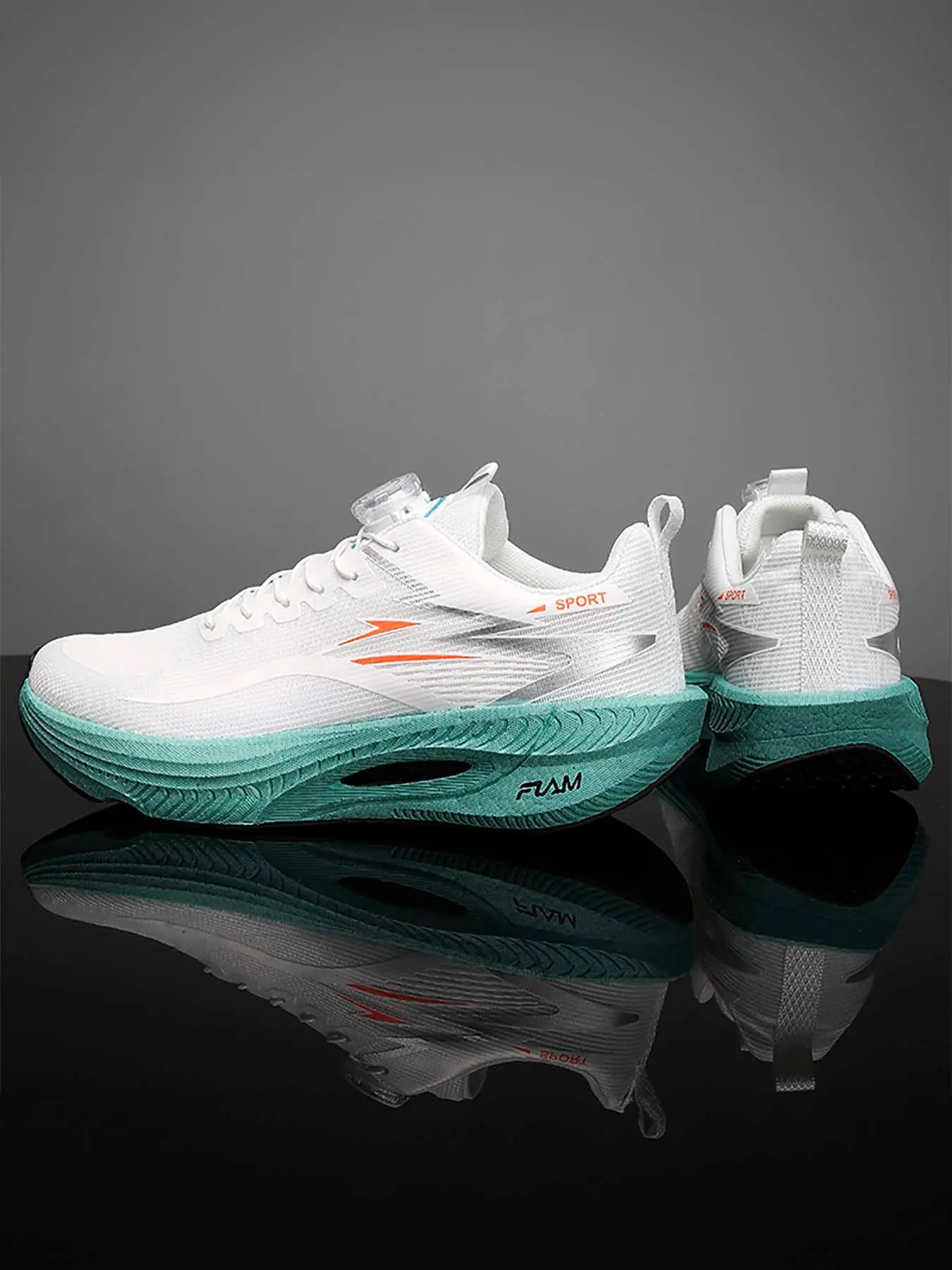 Women’s Dial-Lace Mesh Breathable Running Shoes, Shock Absorbing & Responsive Cushion Sneakers, Lightweight Non-Slip Slip-On Athletic Trainers