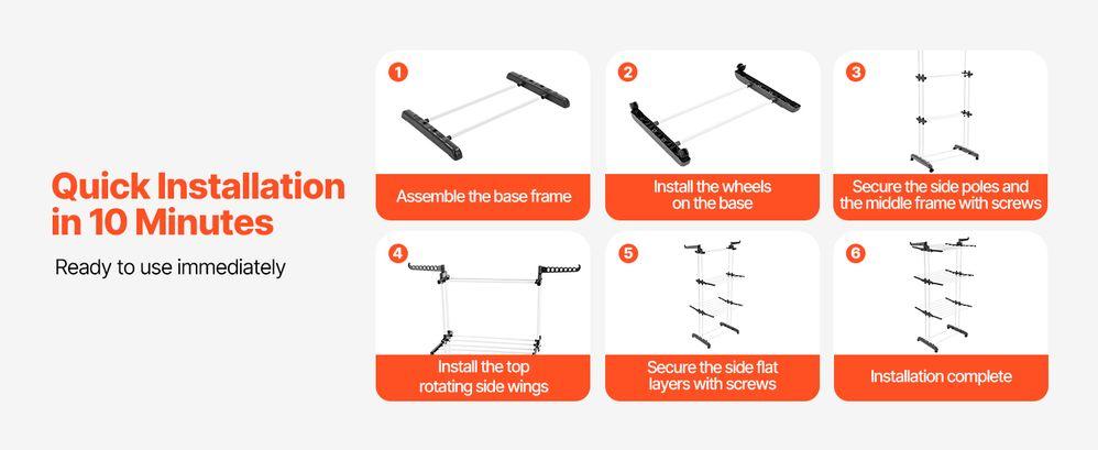 Clothes Drying Rack, Oversized 4-Tier(67.7" High) Foldable Stainless Steel Drying Rack Clothing, Movable Drying Rack with 4 castors, 24 Drying Poles and 14 Hooks for Bed Linen, Clothing Clothes Drying Rack, Oversized 4-Tier(67.7" High) Foldable Stainless Steel Drying Rack Clothing, Movable Drying Rack with 4 castors, 24 Drying Poles and 14 Hooks for Bed Linen, Clothing