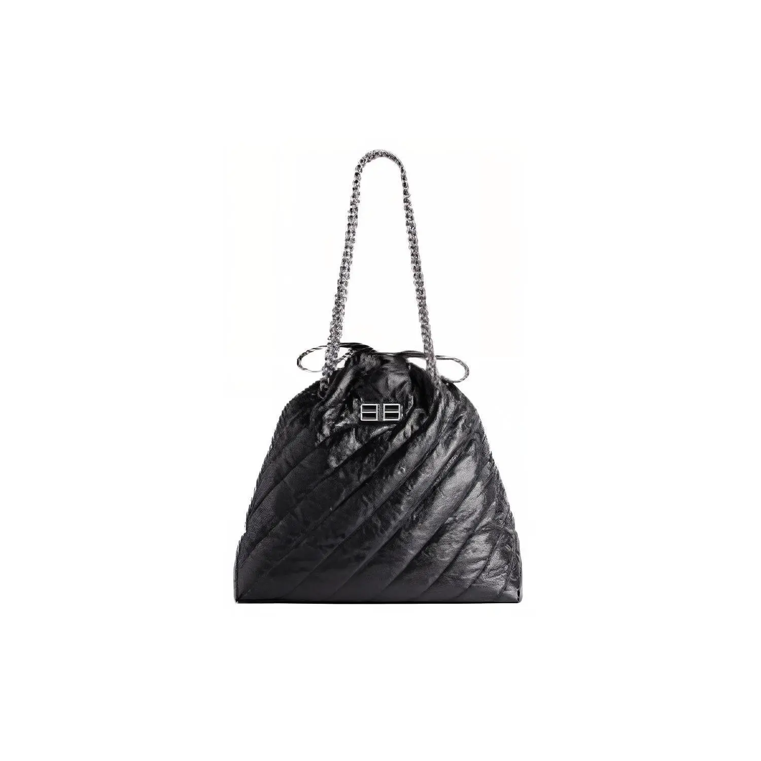 Balenciaga Leather Handbag for Women – Minimalist Logo Design in Black