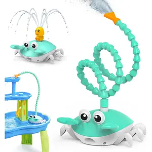 Water Table Pump, 5400mAh Rechargeable Crab Water Pump Toy for Kids age 1-3 with 8Hrs Play time, IP67 Waterproof, 3 Modes Spray 2 Flow Settings Outdoor Water Toys for Water Table, BathTubs, Poolfidget toys