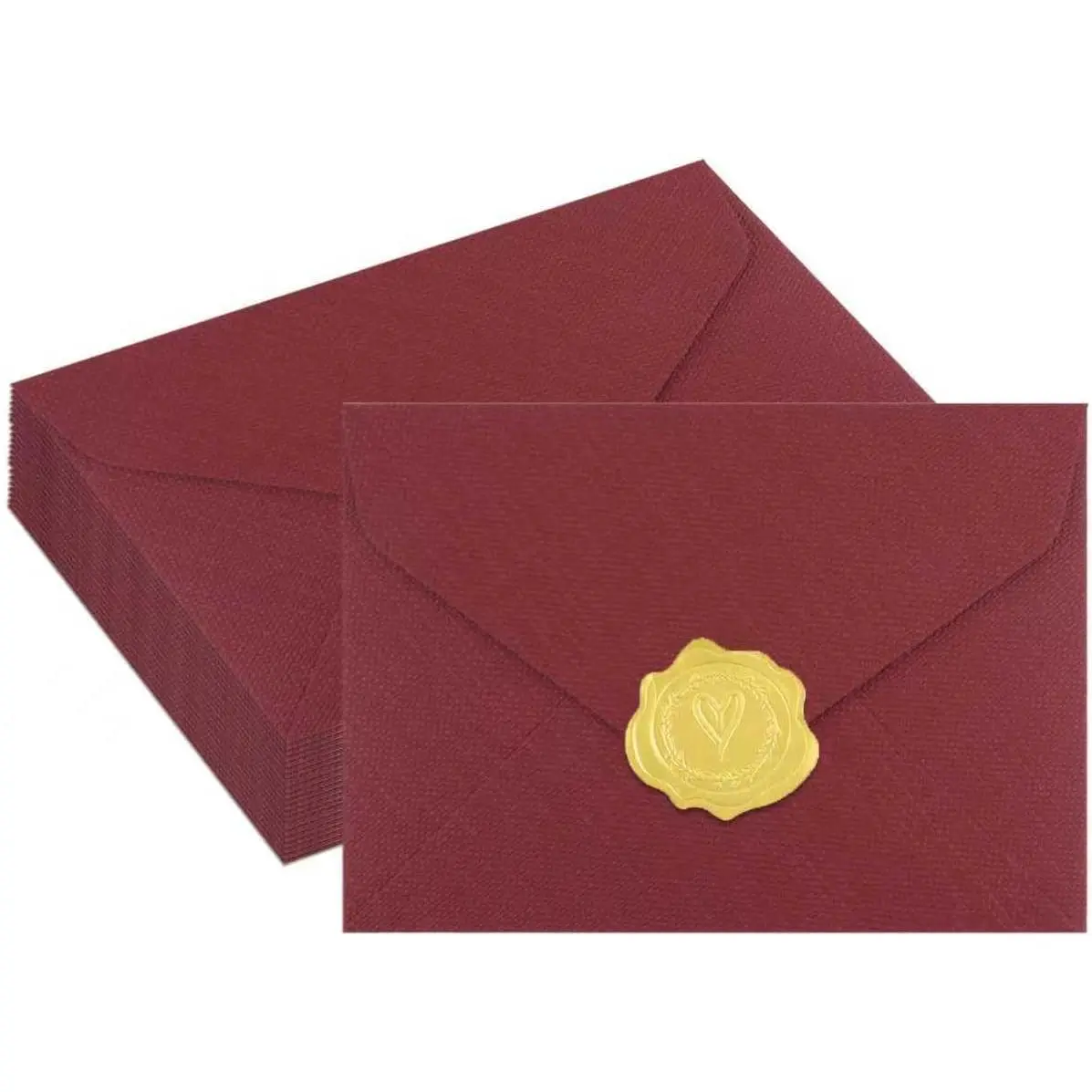 20 Pack Linen Envelopes Fancy 4x6 Envelope with  Wax Seals