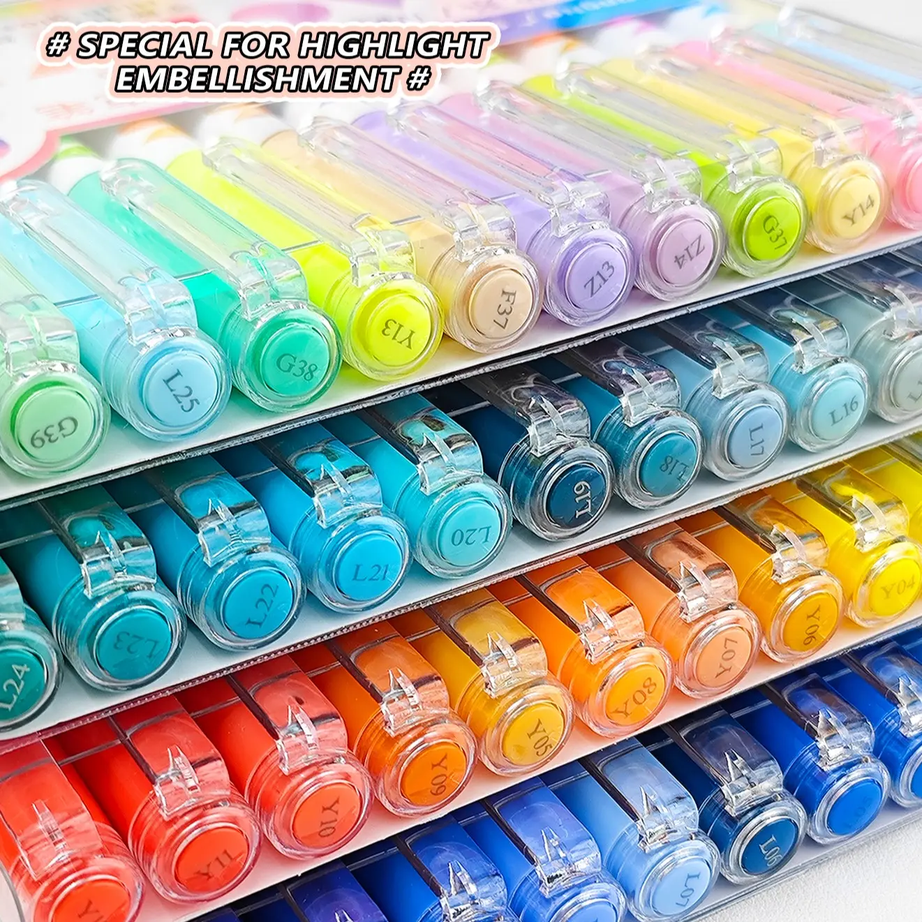 12-Color Highlighter Marker Pen Set, 24 Themes, 1.0mm Hard Tip, 360° Ballpoint, Waterproof, Lightfast, High Coverage, Large Ink Capacity, Student Art Supplies