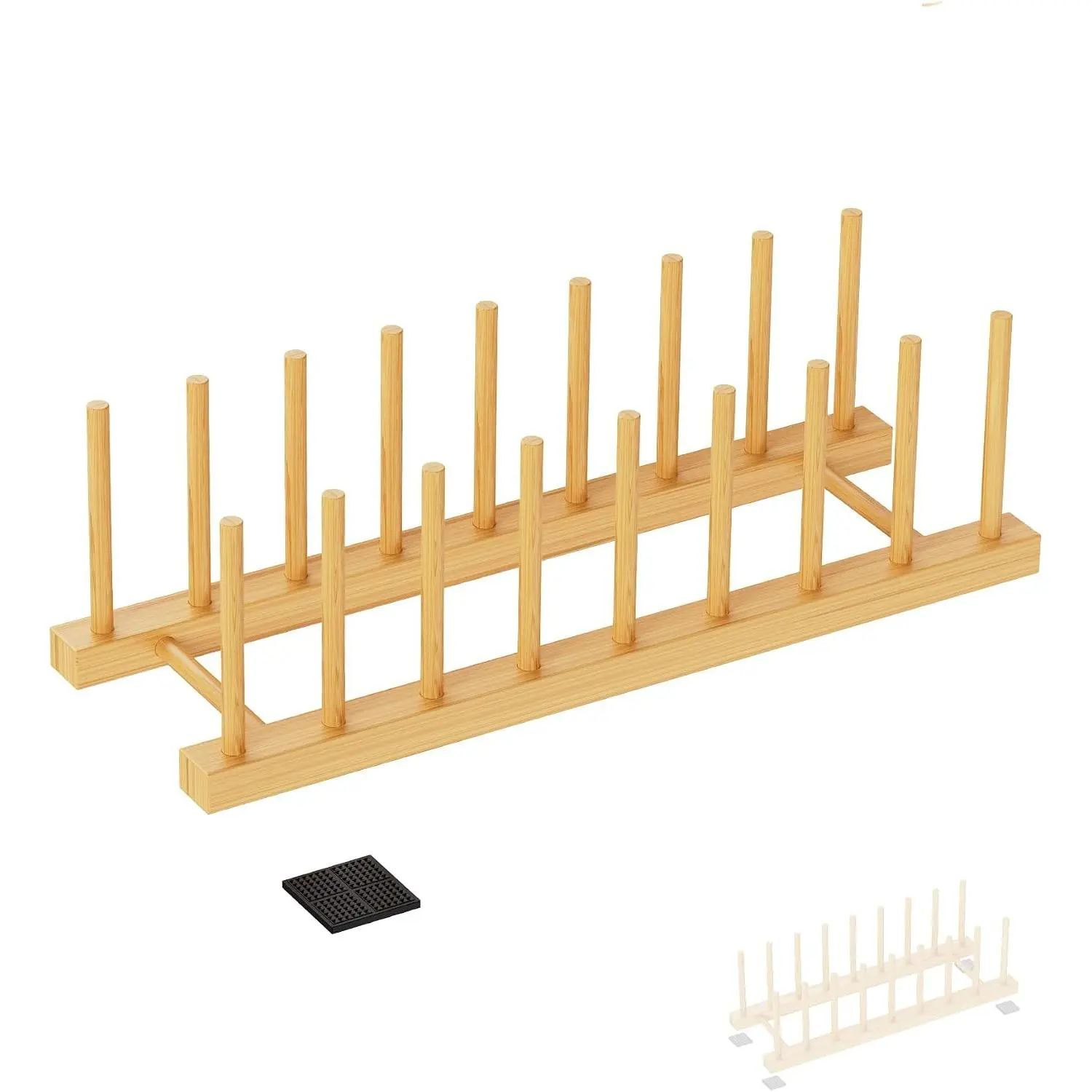 Dish Drying Rack, Wooden Storage Holder Organizer for Plate/Bowl/Cup/Book/Pot/Lid/ Board Drying Rack Stand Holder