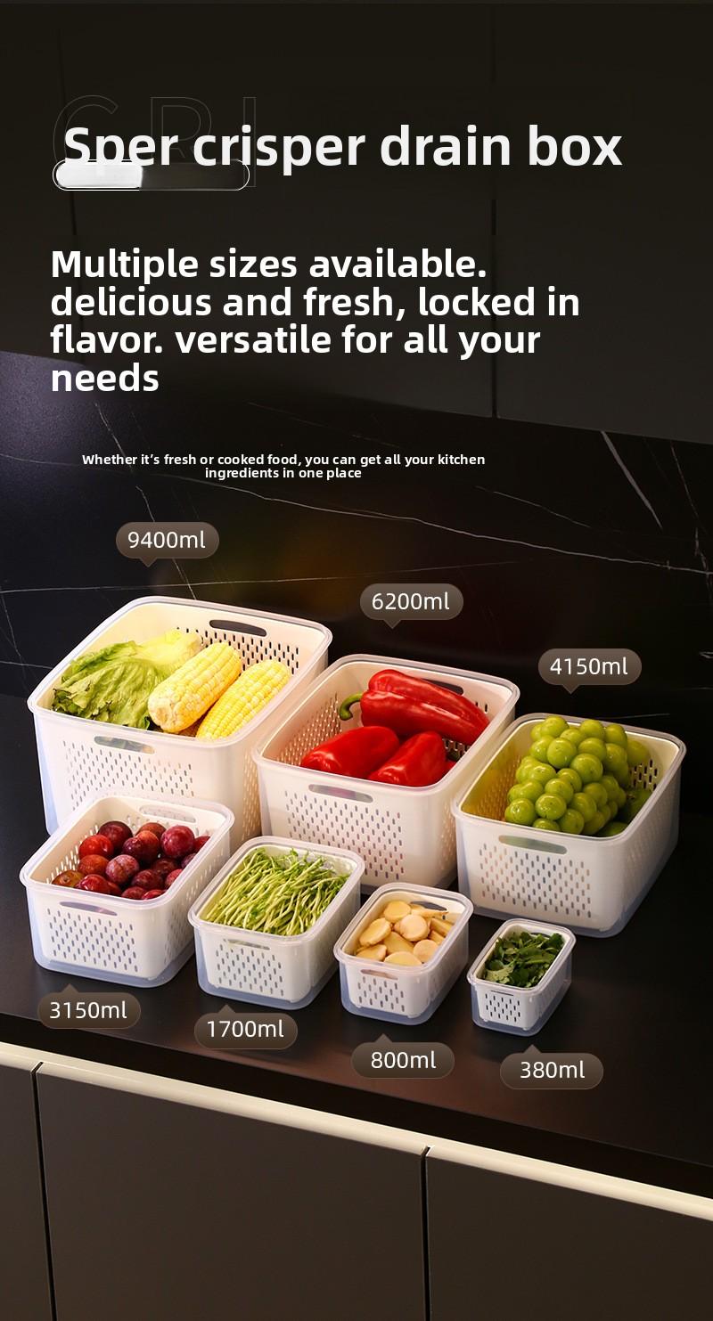 Multifunctional Crisper Box Set for Storage Drainage Microwaveable Airtight Leakproof Stackable Food Containers Ideal for Meal Prep Organization Foam Hinged Lid Container Sealing Bag Organizer with Cutter Compartmented Meal Prep Containers wrap bags fruit