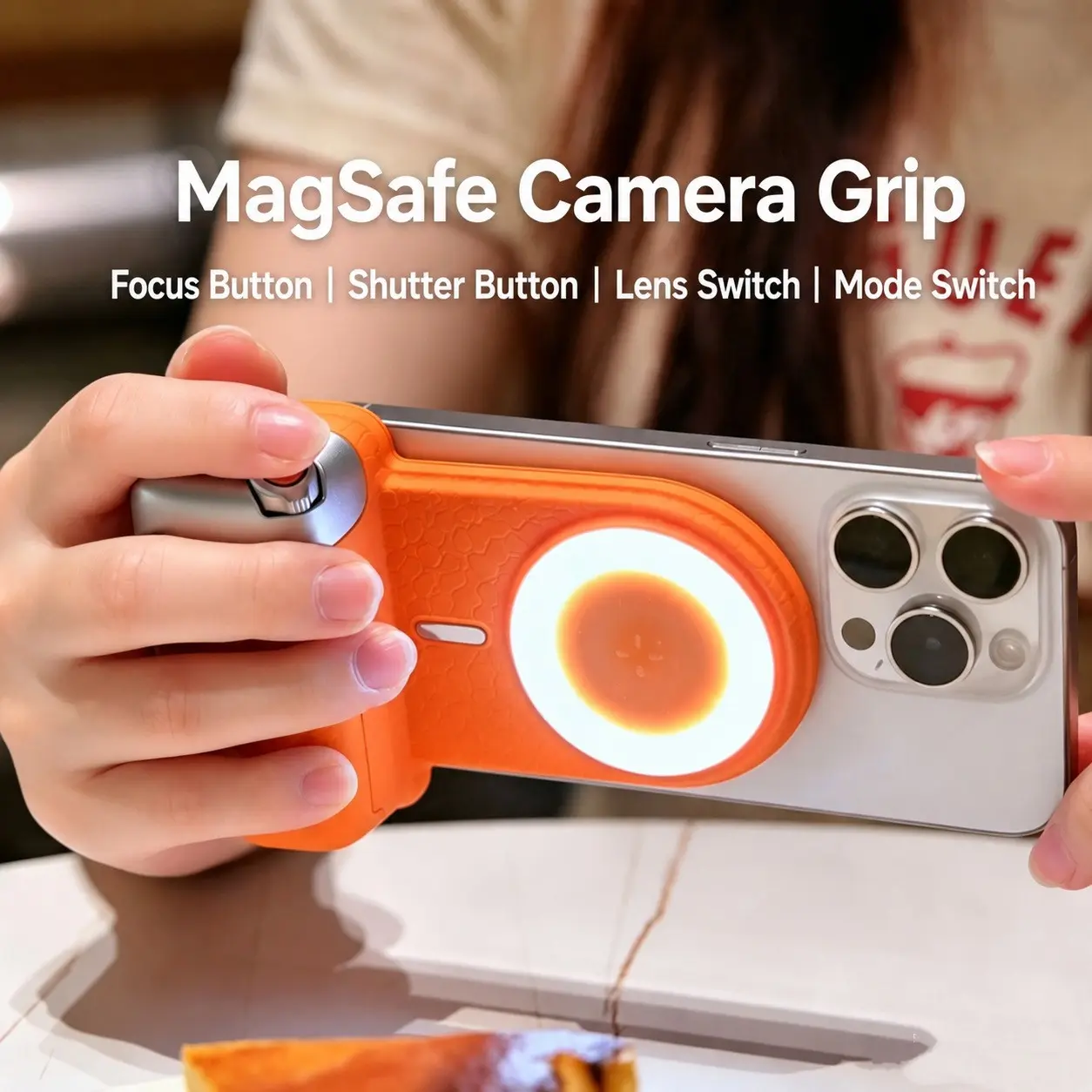 Magnetic Phone Tripod, Single Hand Operation Zoom Camera, Three Color Light Photography Handle, Ideal for Vloggers and Photographers, Portable Selfie Accessory