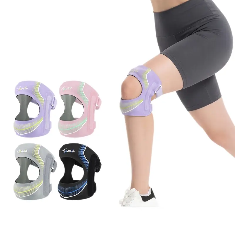 Adjustable Patellar Tendon Strap, Unisex Silicone Athletic Knee Brace with Shock Absorption for Running and Fitness, Breathable Adjustable Knee