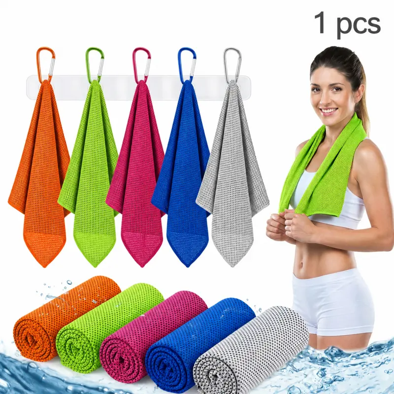 Microfiber Cooling Towel (30*90cm) - Polyester, Ultra Absorbent, Compact, Lightweight, Soft, Quick-Dry Unisex Towel for Camping, Hiking, Home & Bathroom Supplies