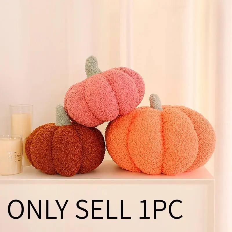 Pumpkin Pillows 3D Throw Cushion Plush Soft Sofa Pillows Stuffed Pumpkin Festive Decoration for Fall Thanksgiving Winter Home Living Room, Decorative Accessories