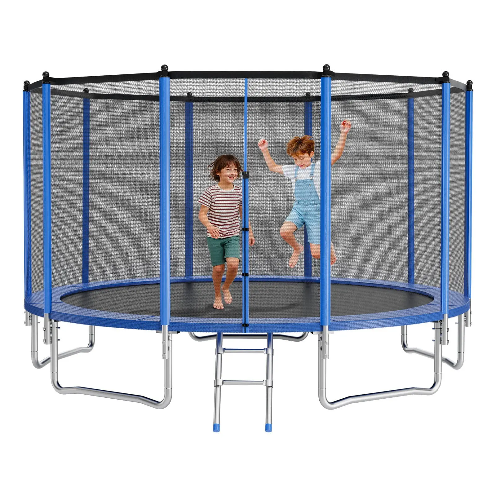 VEVOR Outdoor Trampoline, 15FT Round Recreational Trampoline with Enclosure Net, ASTM Approved, Heavy Duty Trampolines, Max 470 lbs Weight Capacity, Anti-Rust Backyard Trampolines for Kids Adults