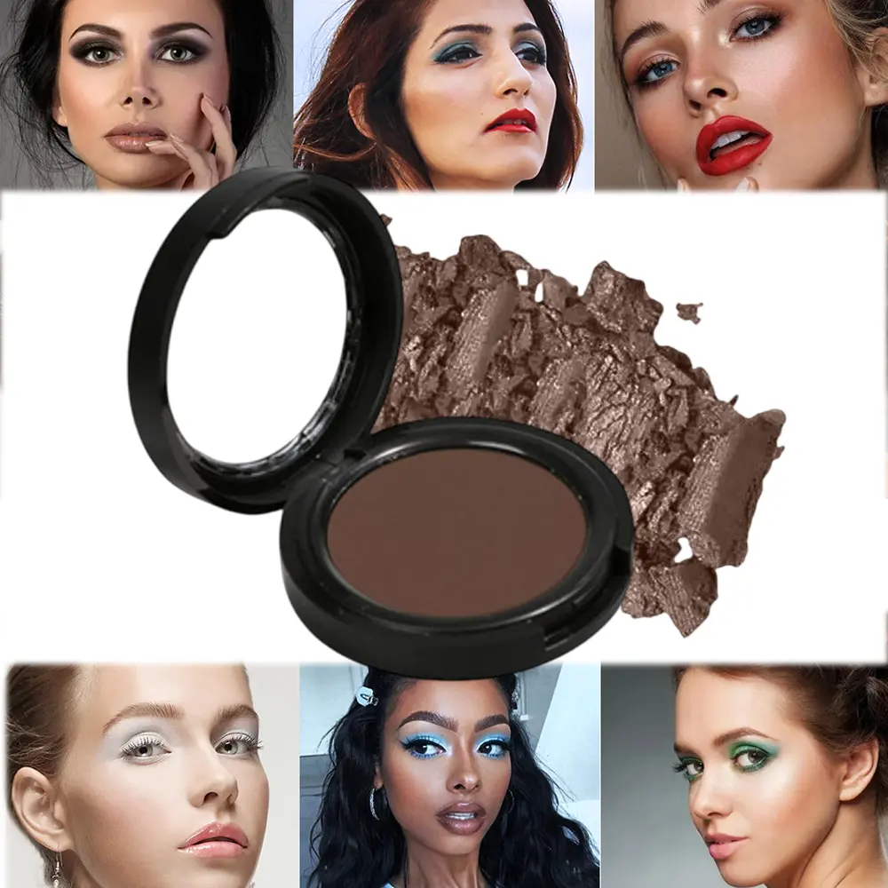 Single Matte Coffee Brown Eyeshadow, Pressed Fine Powder Single Pan Eyeshadow, High Pigment Waterproof Long Lasting Brown Eye Makeup, Multi-use Eyeshadow for Daily Night Makeup Shade 04