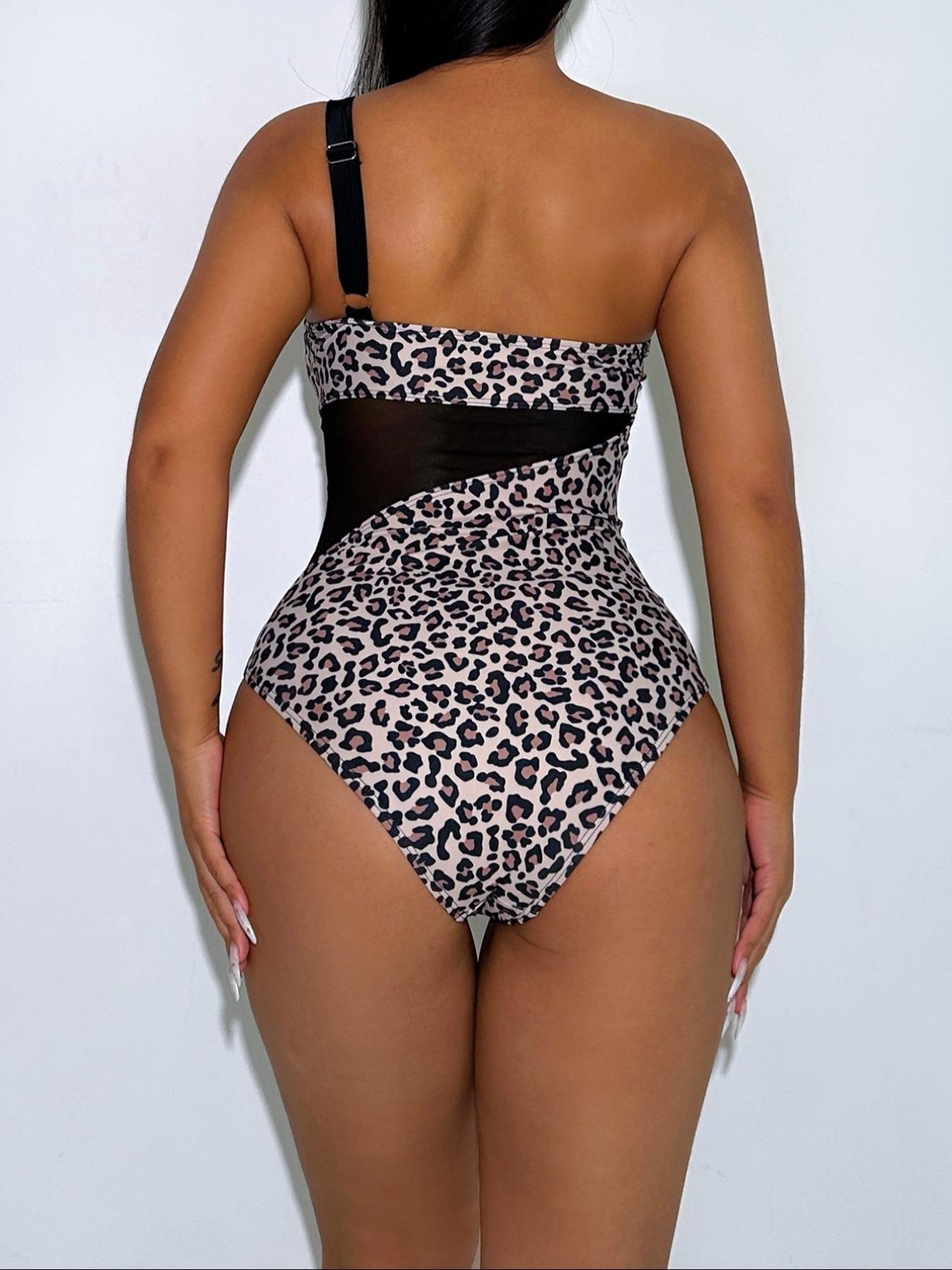 Women's Contrast Mesh One Shoulder Swimsuit, Asymmetrical Neck Swimwear, Ladies One Piece Swimsuit for Summer Beach Holiday Vacation, Bathing Suits 2024 for Women, Tummy Control Swimwear, Swimsuit for Women, High Stretch Swimwear Women's Contrast Mesh One Shoulder Swimsuit, Asymmetrical Neck Swimwear, Ladies One Piece Swimsuit for Summer Beach Holiday Vacation, Bathing Suits 2024 for Women, Tummy Control Swimwear, Swimsuit for Women, High Stretch Swimwear