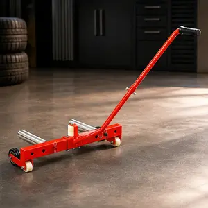 ARCH Heavy Duty Wheel Dolly 330 LBS Capacity Adjustable Tire Dolly for Tires 6.5-31.5 Inches Rolling Tire Dolly with Ergonomic Handle Red Iron Construction for Automotive Truck Tire Moving and Storage, Red Color Options, Iron Material
